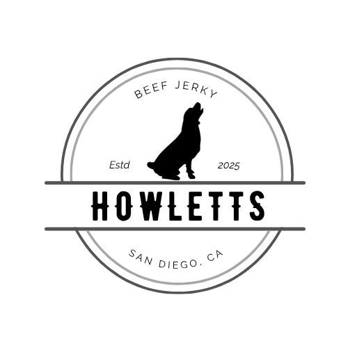 Howletts Jerky logo: German Shorthaired Pointer howling